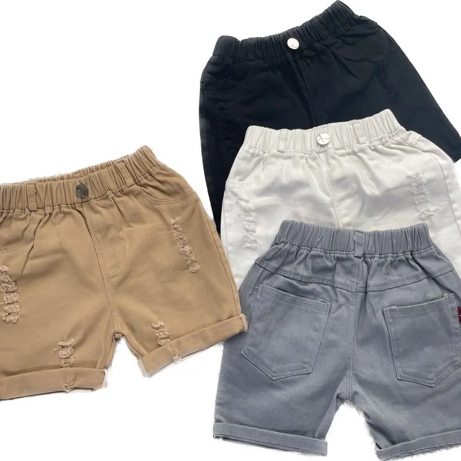 Quần Đùi Kaki Cào Xước Sành Điệu, Ngắn Ngố Lưng Thun Cho Bé Trai Bé Gái