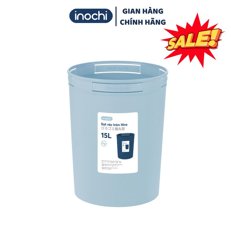 Thùng Rác Nhựa Tròn Hiro Inochi Nhựa PP Nguyên Sinh 5L 10L 15L Không Nắp Sọt Đựng Rác Inochi Đựng Trong Văn Phòng Nhà Bếp Phòng Ngủ Phòng Khách Nhà Vệ Sinh Tiện Lợi