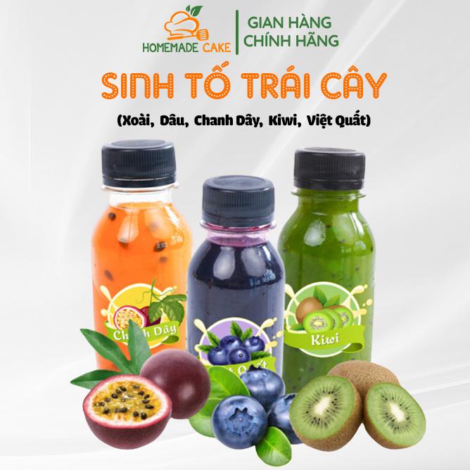 Sinh tố Trái Cây Vị Đào, Dâu Chua, Xoài, Kiwi, Việt Quất HomeMadeCake Chai Nhỏ 100ml Dùng Pha Chế, Làm Pana Cotta