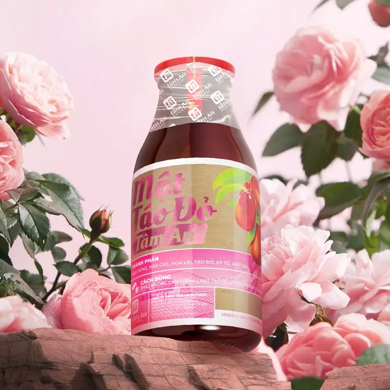 Mật Táo Đỏ Hoa Hồng Tâm An 250ml, Hoa Hồng, Táo Đỏ, Bông Cúc, Hoa Lài, Mật Mía 4