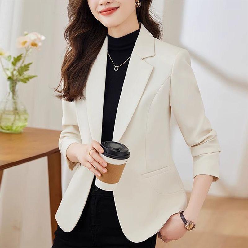 Áo Khoác Vest Trắng, Phong Cách Phương Tây, Dành Cho Nữ, Hàng Mới Về Mùa Xuân Và Mùa Thu 2024, Cao Cấp, Thường Ngày, Ngắn Và Thanh Lịch, Cỡ Nhỏ Thích Hợp Cho Bộ Đồ Nhỏ Top Jacket Women 0