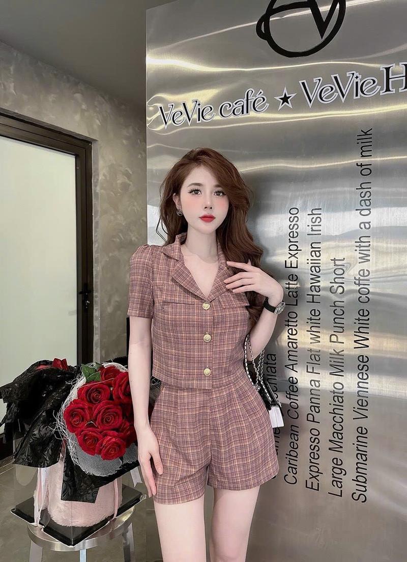 Product Introduction of Set vest áo cộc tay quần sooc thanh lịch Top Nữ Women 5