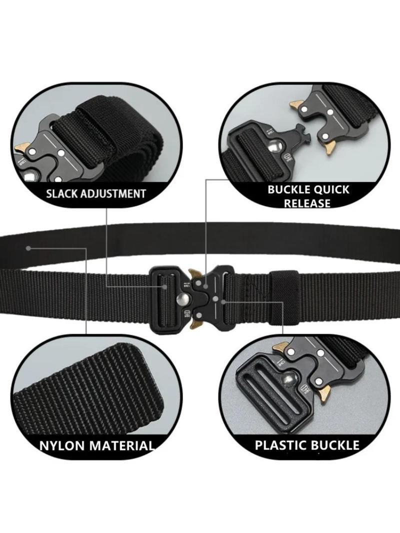 Product Introduction of Men's Nylon Buckle Belt, Durable Plastic Buckle Adjustable, Outdoor Hunting Tactical Multi-Function Striped Belt, Perfect Gift for Dad, Valentine's Day, Gift 16