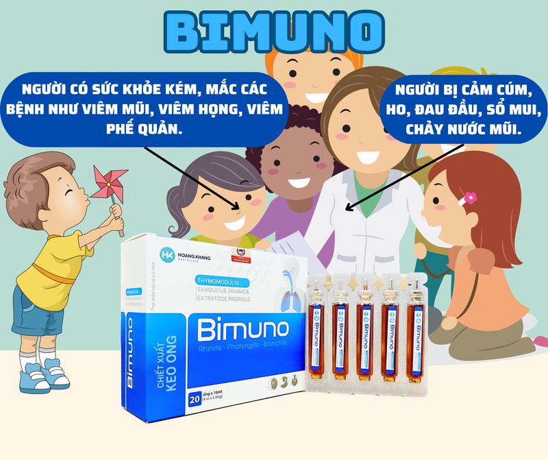 BIMUNO ống Hỗ trợ tăng cường sức khỏe, nâng cao sức đề kháng, giảm nguy cơ mắc các bệnh đường hô hấp  Hộp 20 ống 0