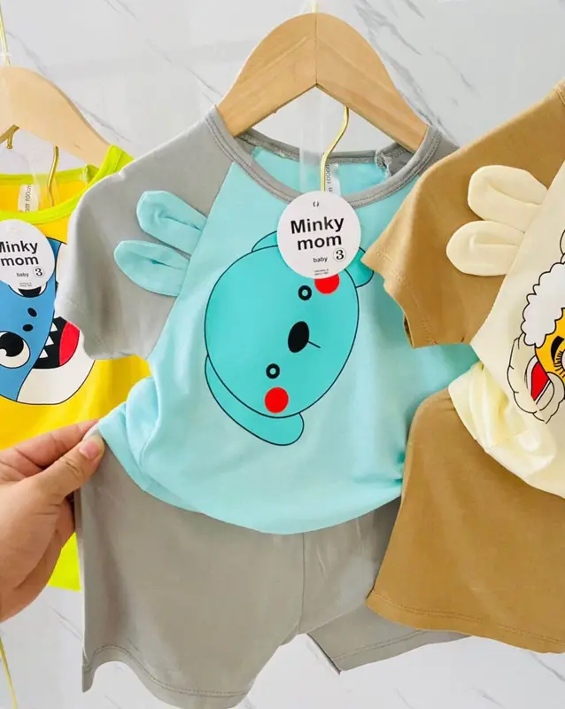 Bộ cộc tay thun lạnh cho bé trai và bé gái 8 -17kg 2