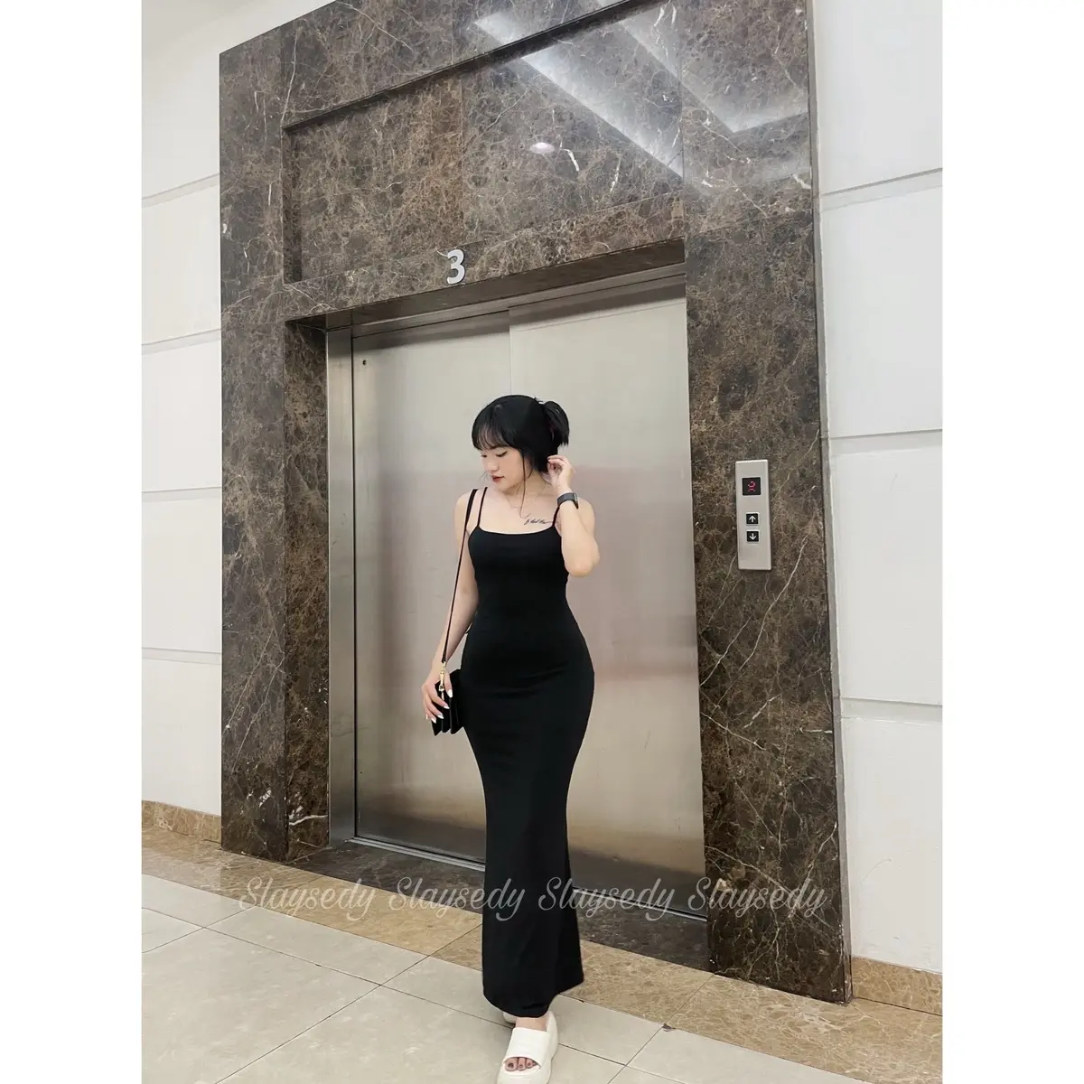 JILLY DRESS_ĐẦM BODY 2 DÂY DÁNG DÀI TÔN DÁNG CHẤT LADONG CAO CẤP