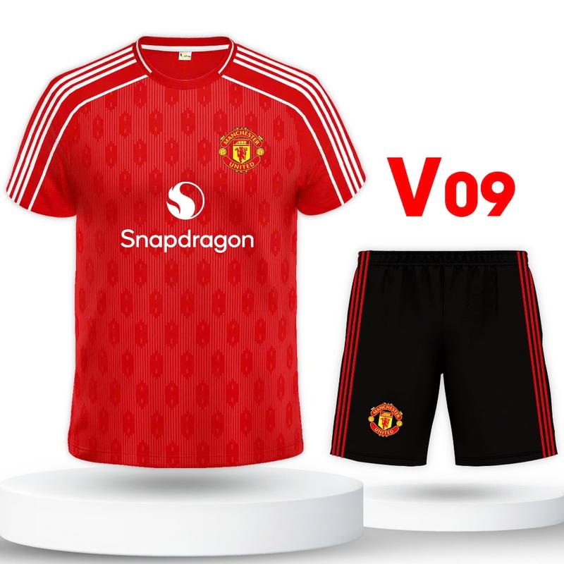  Bộ quần áo đá bóng đồ đá banh MU thun mè hàn cao cấp logo thêu Top Sport 