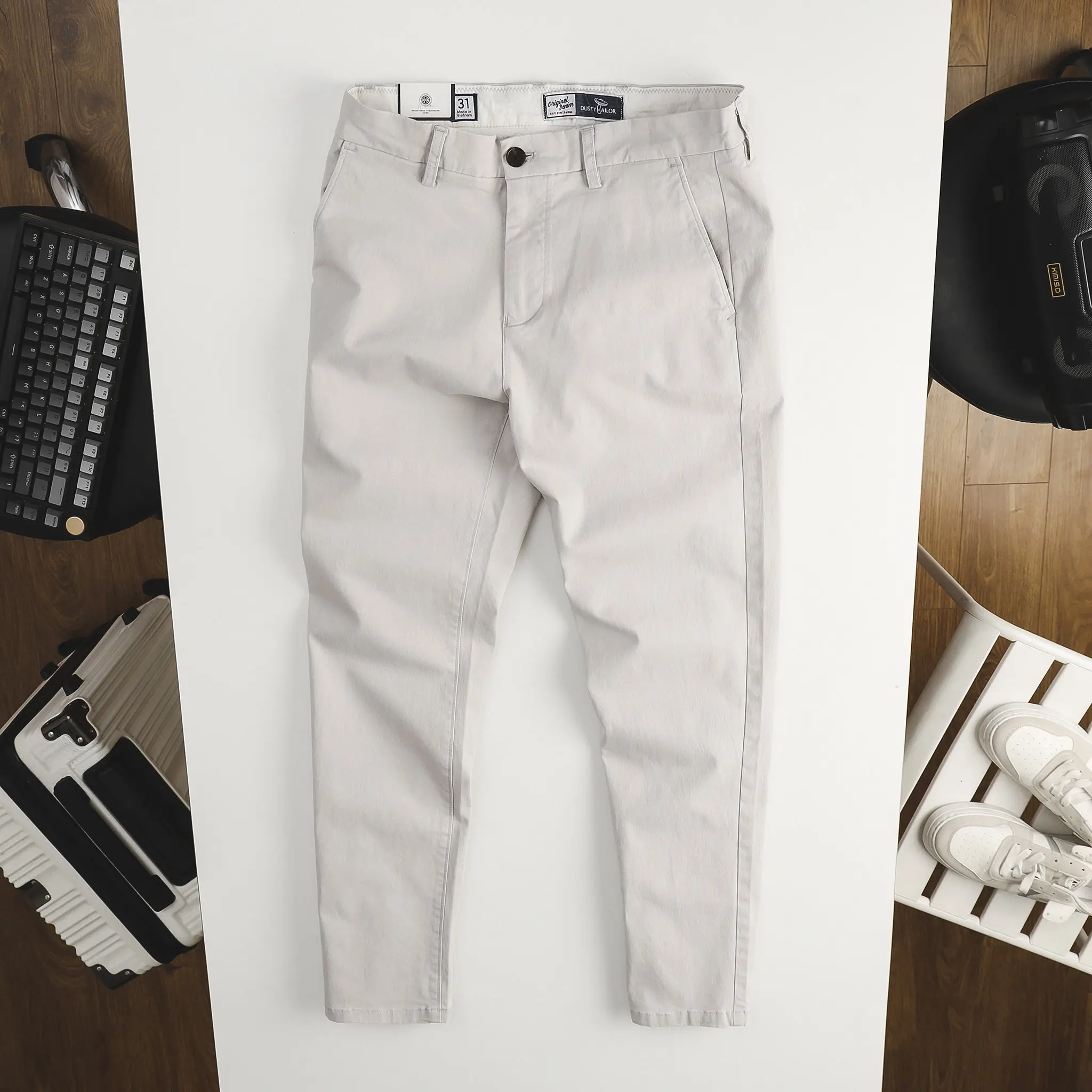 Quần kaki nam Dusty Tailor sản xuất thủ công, vải cotton co giãn 4 chiều, form quần slimfit chuẩn Menswear Pants thông thường giặt bằng nước lạnh