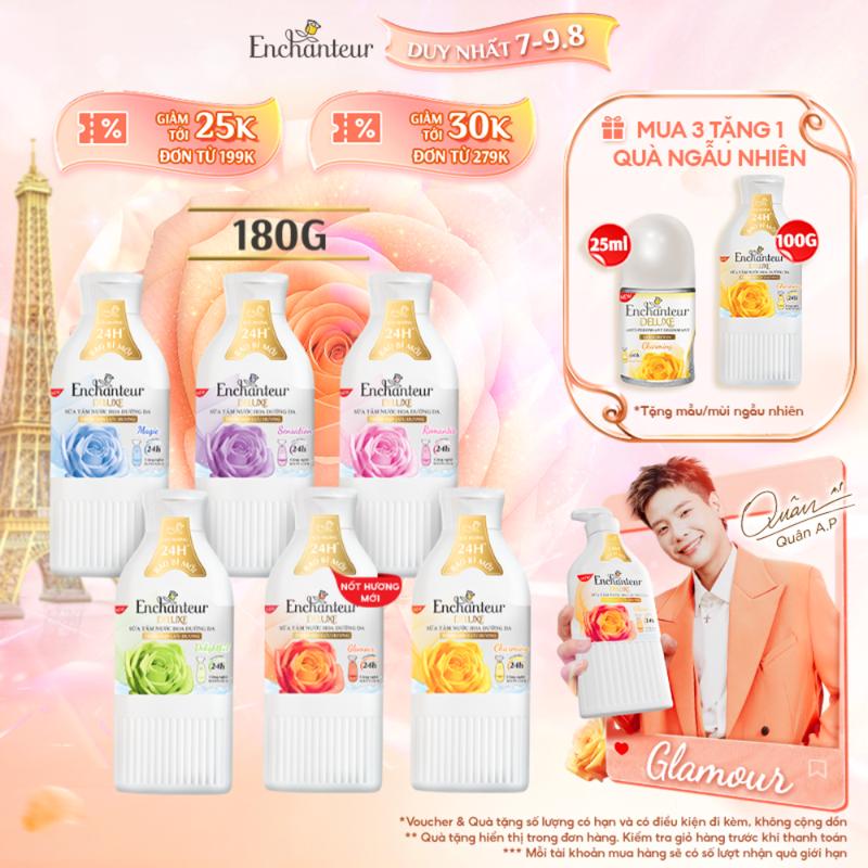 Sữa tắm nước hoa dưỡng da body Enchanteur Delightful/ Romantic/ Magic/ Sensation/ Charming 180g/ Chai