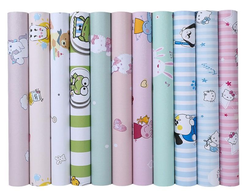 Cuộn 10M giấy dán tường PK1 khổ 45cm hoạt hình dễ thương có sẵn keo dán mặt sau - HGDG02