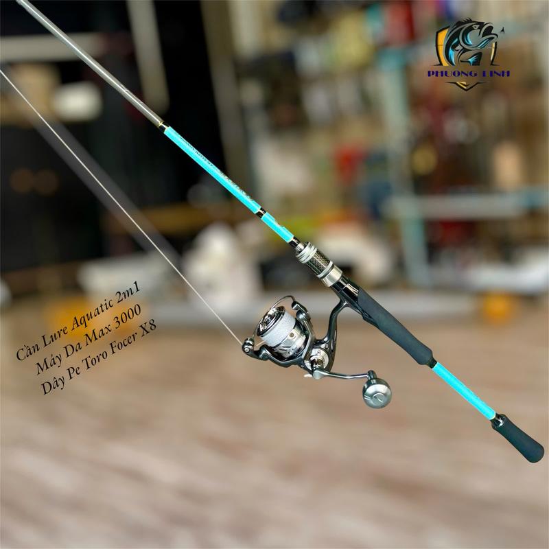 [combo Lure Đứng] Cần câu Aquatic + Máy Câu DA Max size 3000 + Dây Pe Toro Force X8