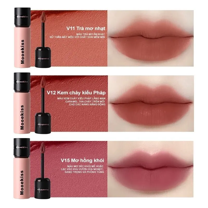 [MOOEKISS]] Son Môi MOOEKISS Loại Son Sáng Da Nâng Bóng Mỏng Nhẹ Dưỡng Ẩm Tint Lì Không Khô Làm Môi 3gr Màu #06 & #07 Chính Hãng yoomi cosmetics 2
