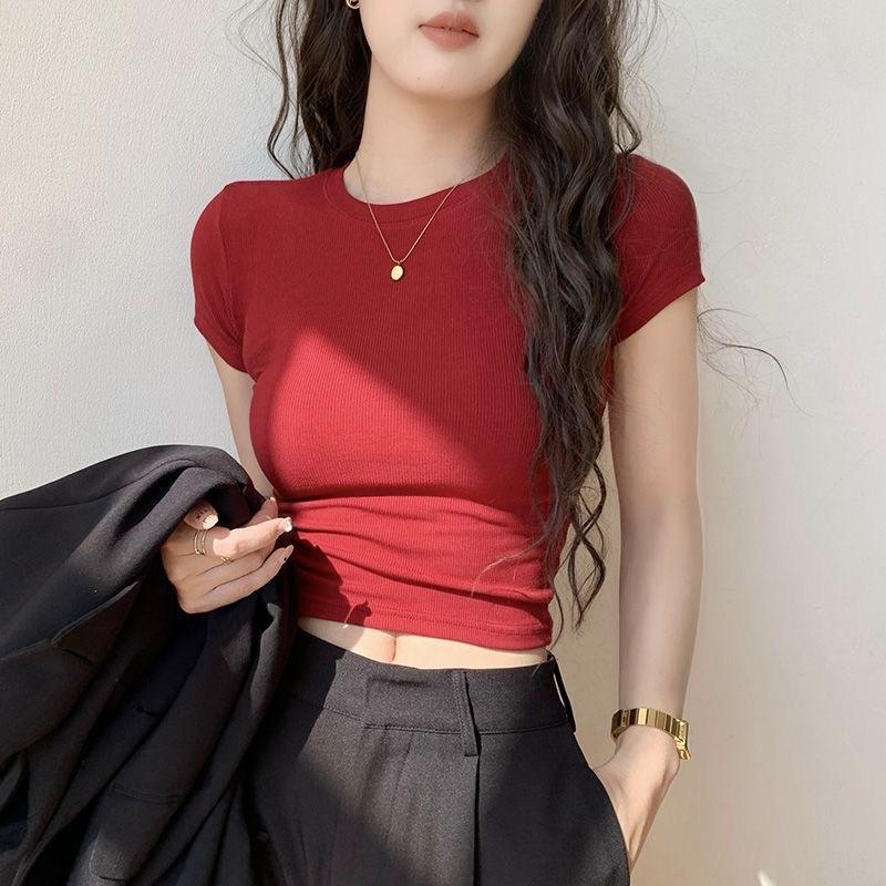 Áo cropttop tay ngắn body siêu quyến rũ ( nhiều màu thun gân) 1