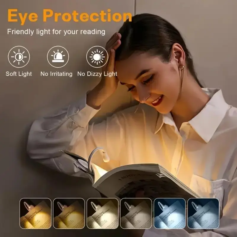 Portable Bookmark Light, Rechargeable LED Reading Light, Clip-on Night  Light, Bed Reading Eye Protective Light, Book Lights, Cozy Lighting, Reading Concentration Lamp, Lights Bedroom, Lighting 4
