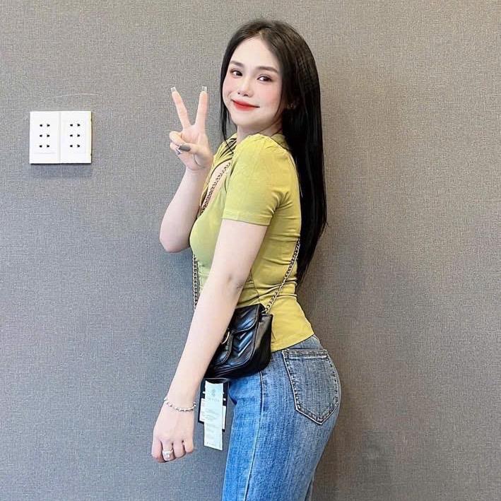 B1- dưới 58kg Áo thun tay ngắn borip nhún eo và cổ from baby tee Women 7