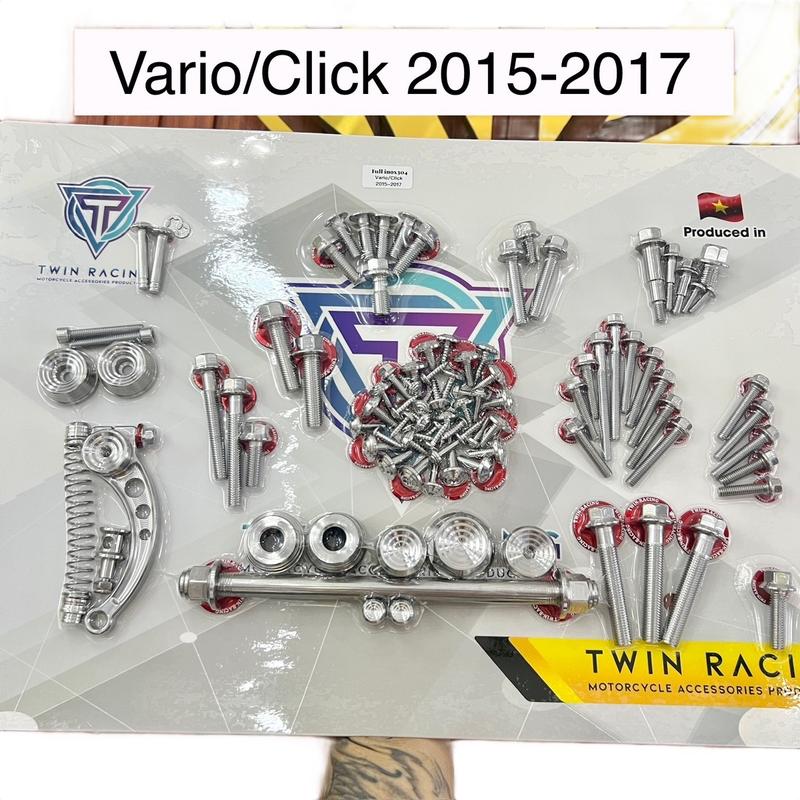 Full Bộ Ốc inox304 Vario Click 125,150 Mẫu Thái,Mẫu Bông,Long Đền Xanh Hoặc Đỏ Phụ Kiện Phụ Tùng