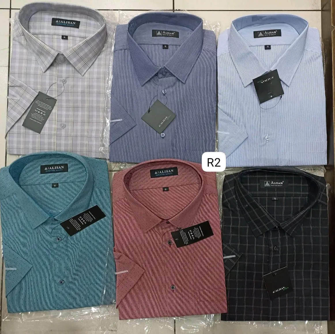 JUMBO Size 18(5XL) dan 18.5(6XL) Alisan Kemeja Pria Motif Lengan Pendek Reguler