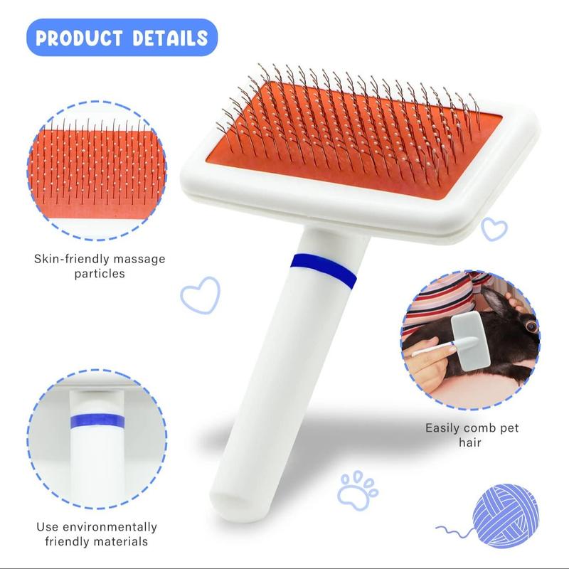Product Introduction of Multi-use Pet Grooming Set, 6 Counts/set Pet Hair Removal Comb & Nail Clipper, Grooming Supplies for Rabbit Hamster 16