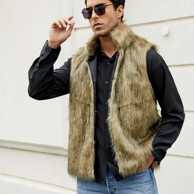 Selected Faux Fur Vest Men TikTok Shop