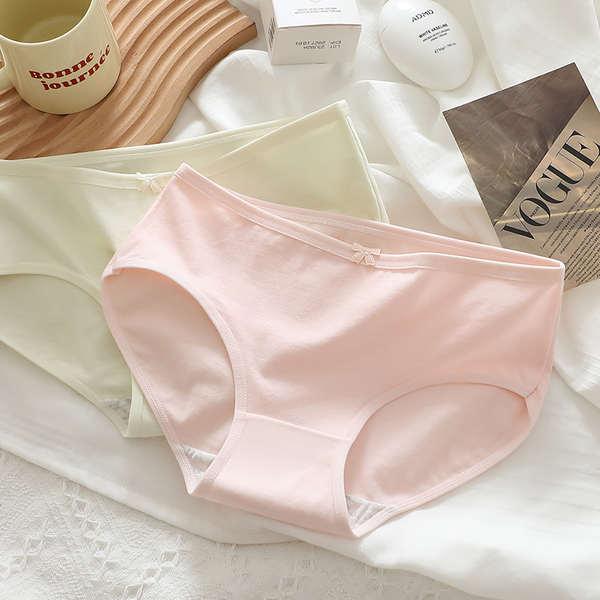 Đồ Lót Cotton, Đáy Quần Kháng Khuẩn Cotton Cho Nữ, Màu Trơn Đơn Giản, Thoải Mái Và Thoáng Khí, Quần Lót Cạp Thường 2