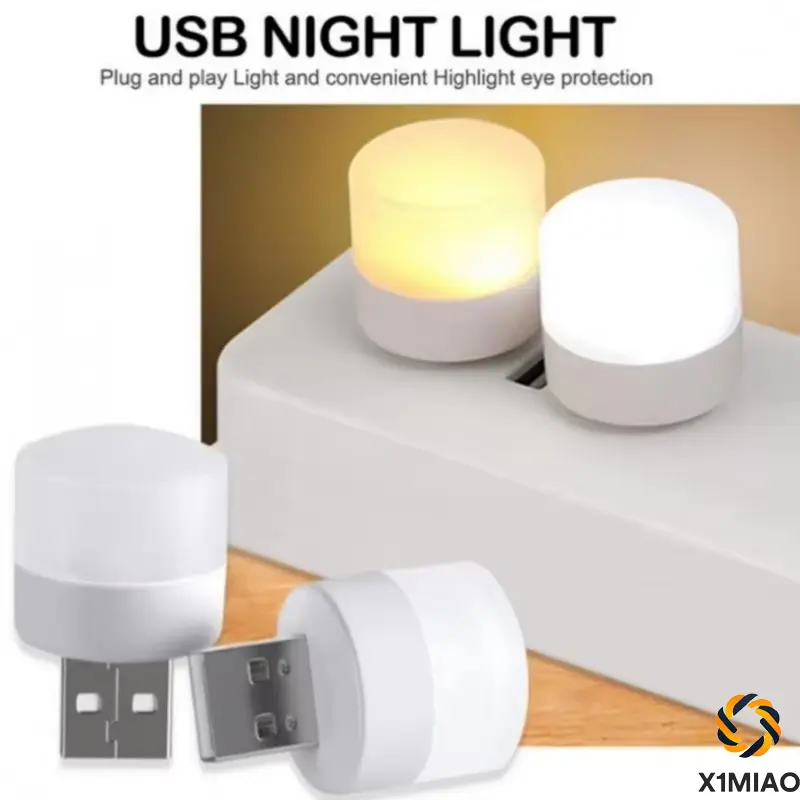 Đèn Sách USB, Đèn Ngủ USB, Đèn Ngủ LED Mini, Đèn Cắm USB, Sạc Dự Phòng, Bảo Vệ Mắt Đọc Sách Tròn Nhỏ