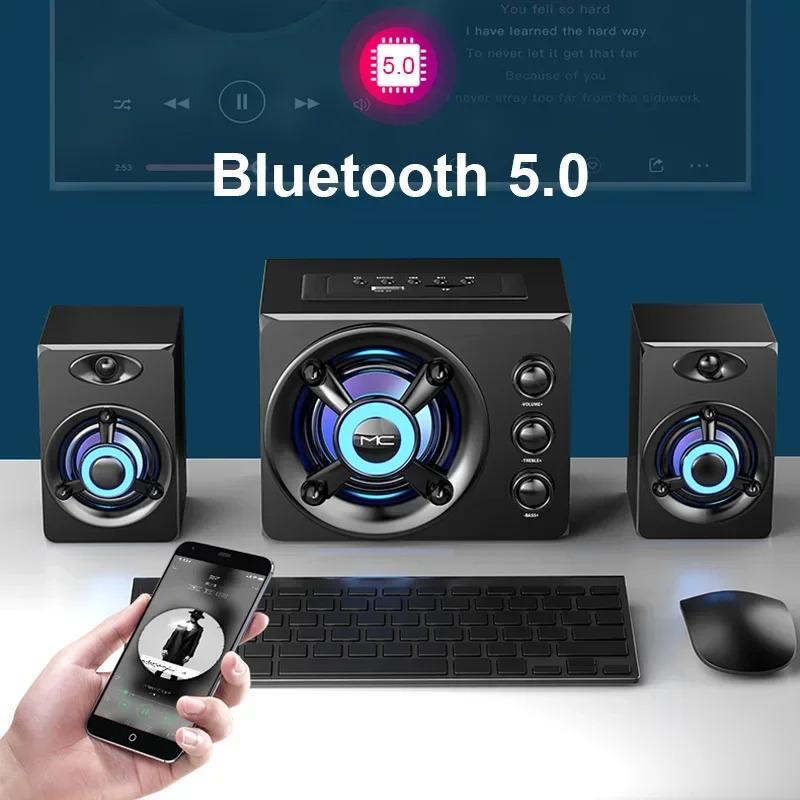 Loa âm thanh nổi 3D HIFI, đèn LED đầy màu sắc, âm trầm nặng, AUX, USB, có dây, âm thanh Bluetooth không dây, rạp hát gia đình, loa dạng thanh vòm, TV Củ Loa Nghe Nhạc 4