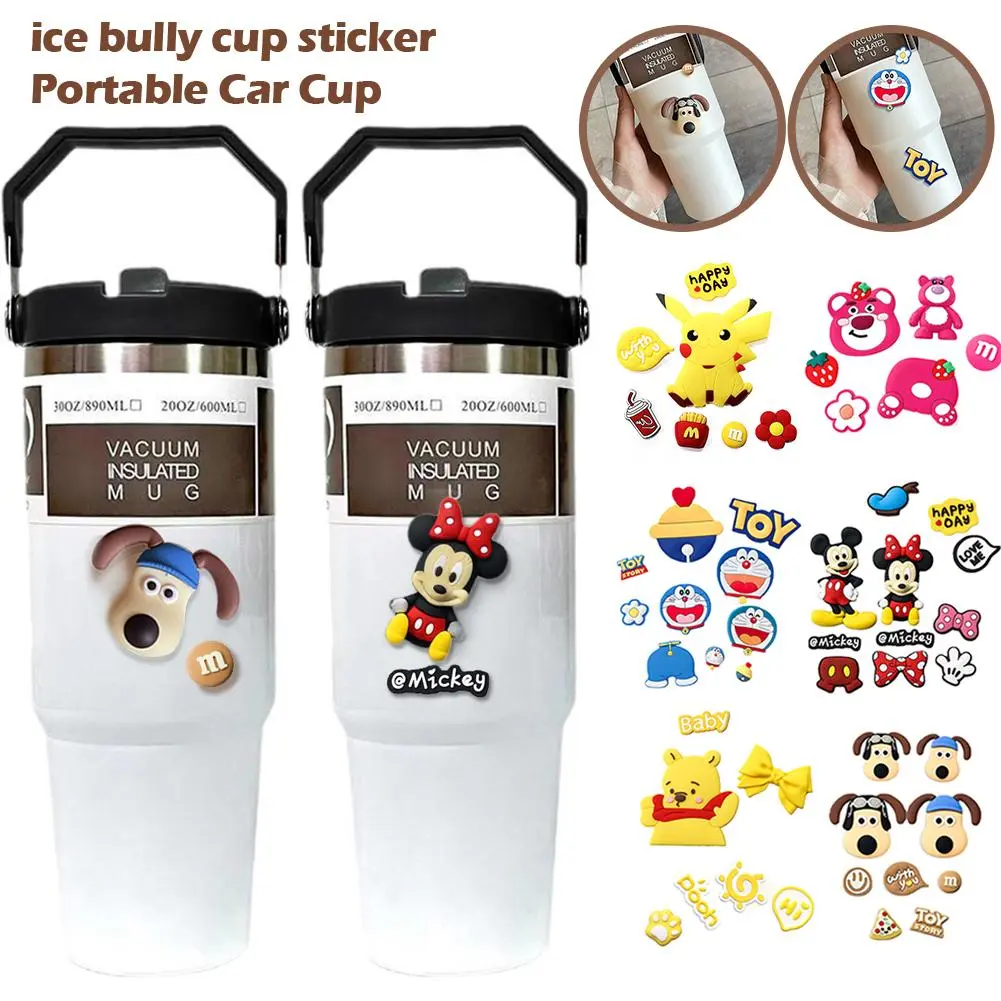 Ice Bully Cup 3D Sticker Soft Rubber Patch Cute Water Bottle Cup Water Decoration Sticker Cup P5C4