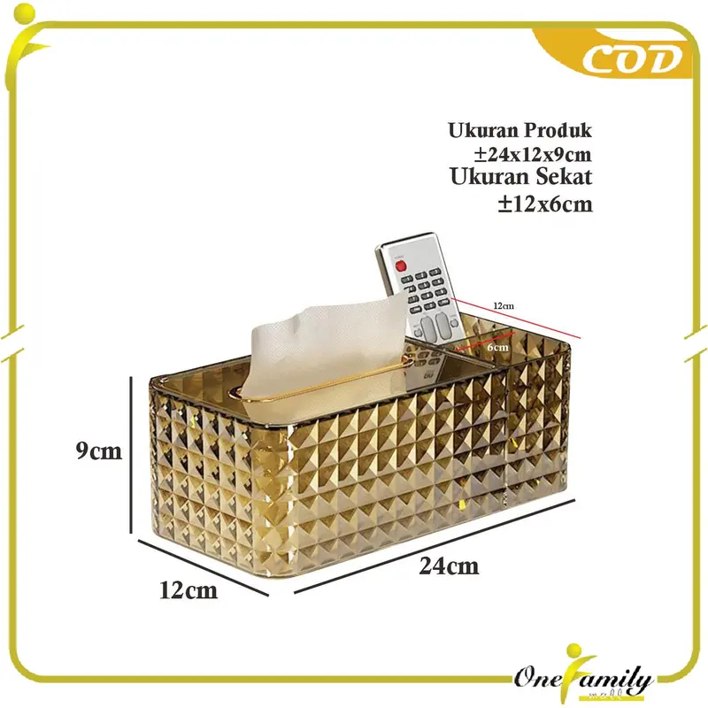 [COD] OFM C969 Tempat Penyimpanan Tisu Serbaguna Diamond ada 2 Slot Remote 6