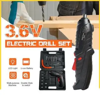 TTM 47 PCS 3.6V Cordless Electric Screwdriver Drill Mini Multifunction Rechargeable Hand Dril SET Tools