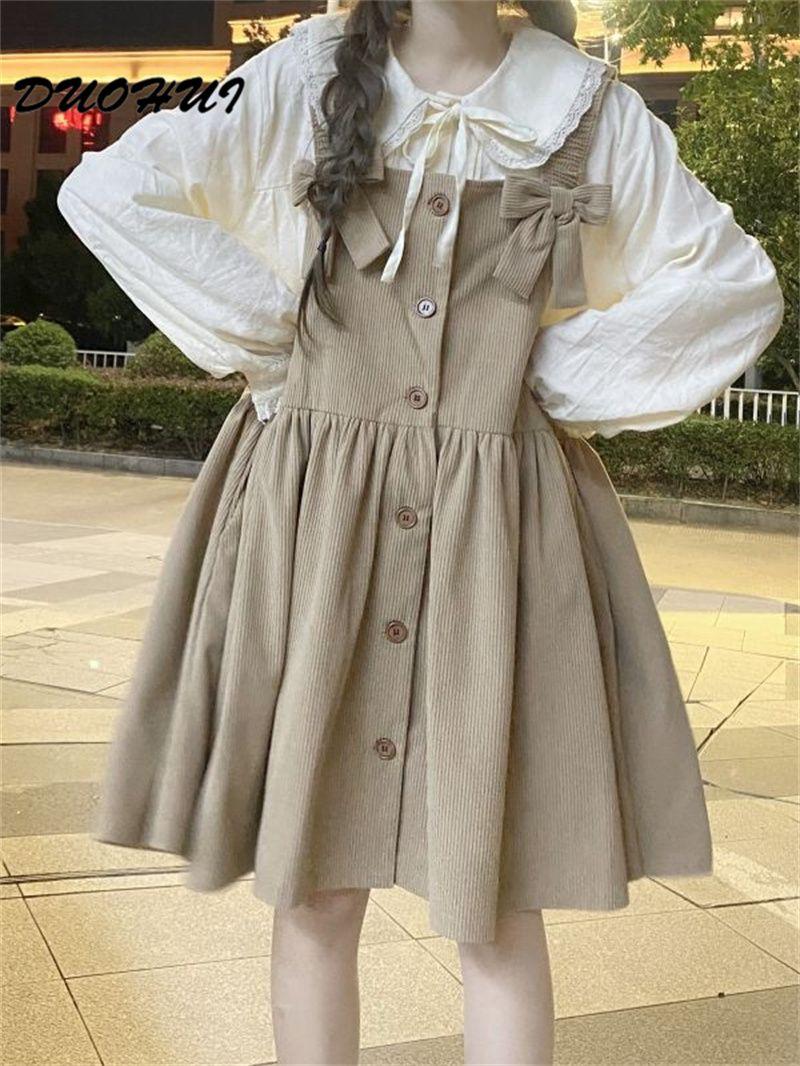 Product Introduction of Tie Nơ Một Mảnh Duohui, Phong Cách Preppy Dáng Rộng Vừa Vặn, Dễ Phối Đồ, Dài Trung Bình Cho Nữ, Váy Phù Hợp, Hai Dây 4