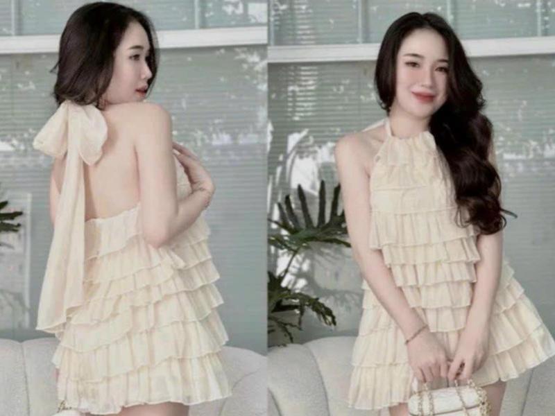 Set đồ nữ Áo Voan tơ Cổ yếm phối kèm Quần Tapta ngắn dễ thương siêu hot dành cho các nàng Tiểu thư đi chơi đi du lịch đi tiệc cực xinh sang chảnh Thời trang ShopAmemo