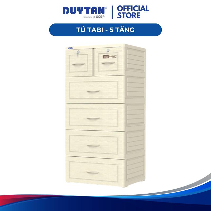 【NDT x Hoàng Vinh VN  Tủ Tabi 5 tầng DUY TÂN nhựa PP/ABS, bao gồm 4 hộc lớn và 2 hộc nhỏ, tủ quần áo đa năng, tiện lợi