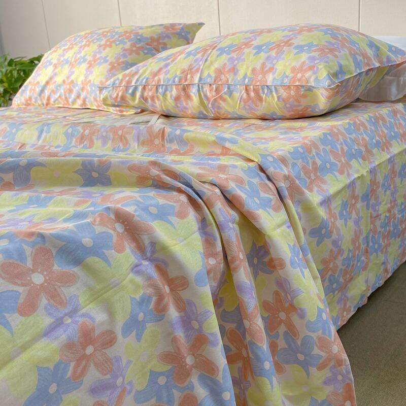 Product Introduction of Exported to UK Original Order 100% Pure Cotton Active Print Quilt Cover Four-Piece Set Single Double Duvet Cover Bed Sheets Pastoral Cotton 42