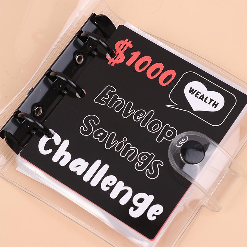 Product Introduction of Simple Mini Binder Money $150/300/500/1000 Savings Challenge Binder Cash Budget Storage Book Budget Binder With Cash Envelopes 27
