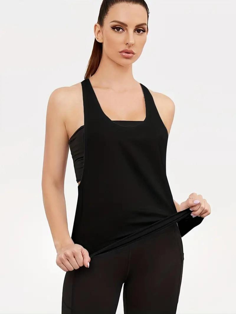 Product Introduction of Women's Solid Backless Sports Tank Top, Quick Drying Breathable Sleeveless Top for Running Training Yoga Wear, Ladies Sportswear Clothing for Indoor Outdoor Wear 4