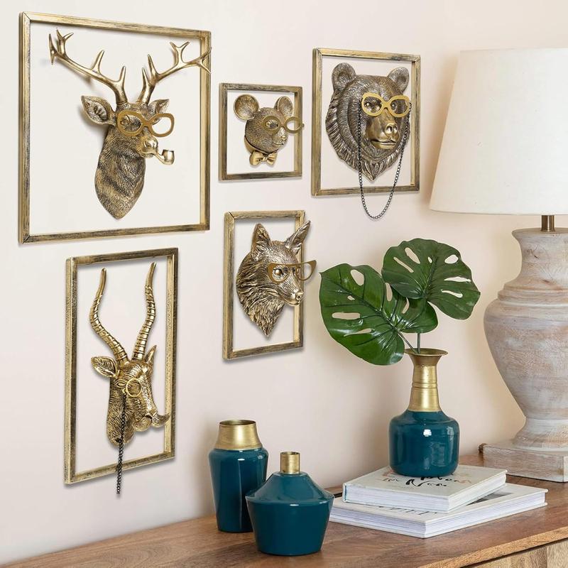 Product Introduction of Animal Head Design Wall Decor, 1pc Modern Wall Art, Wall Mounted Decor for Home Living Room Bedroom Office 2