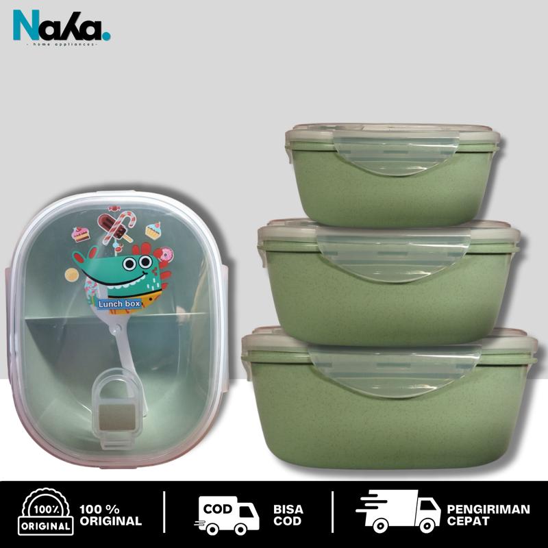 Kotak Makan Anak Lunch Box 3 Sekat Berkualitas Anti Tumpah 1