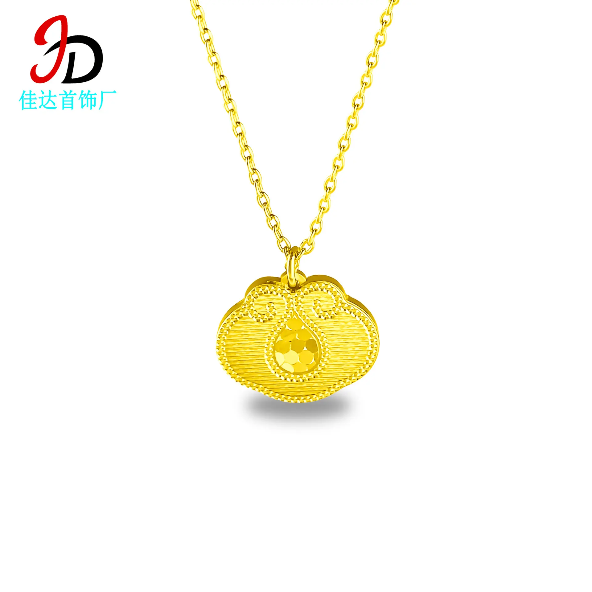 Top-Selling Product Fashion Gold-Plated Necklace Gold Necklace Ruyi Xiangyun Lucky Pendant Cnc5d Ancient Retro High Sense Gold Necklace