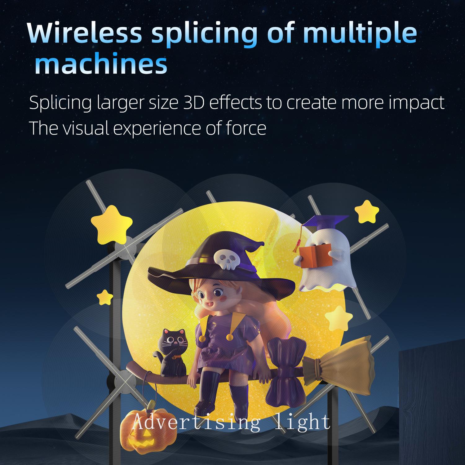 42-56cm 3D Holographic Projection Wifi Led Logo Holographic Light Player 3D Fan Holographic Advertising Lights - Image 3