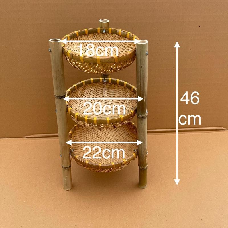 Kệ đựng hành tỏi 3 tầng mây tre đan