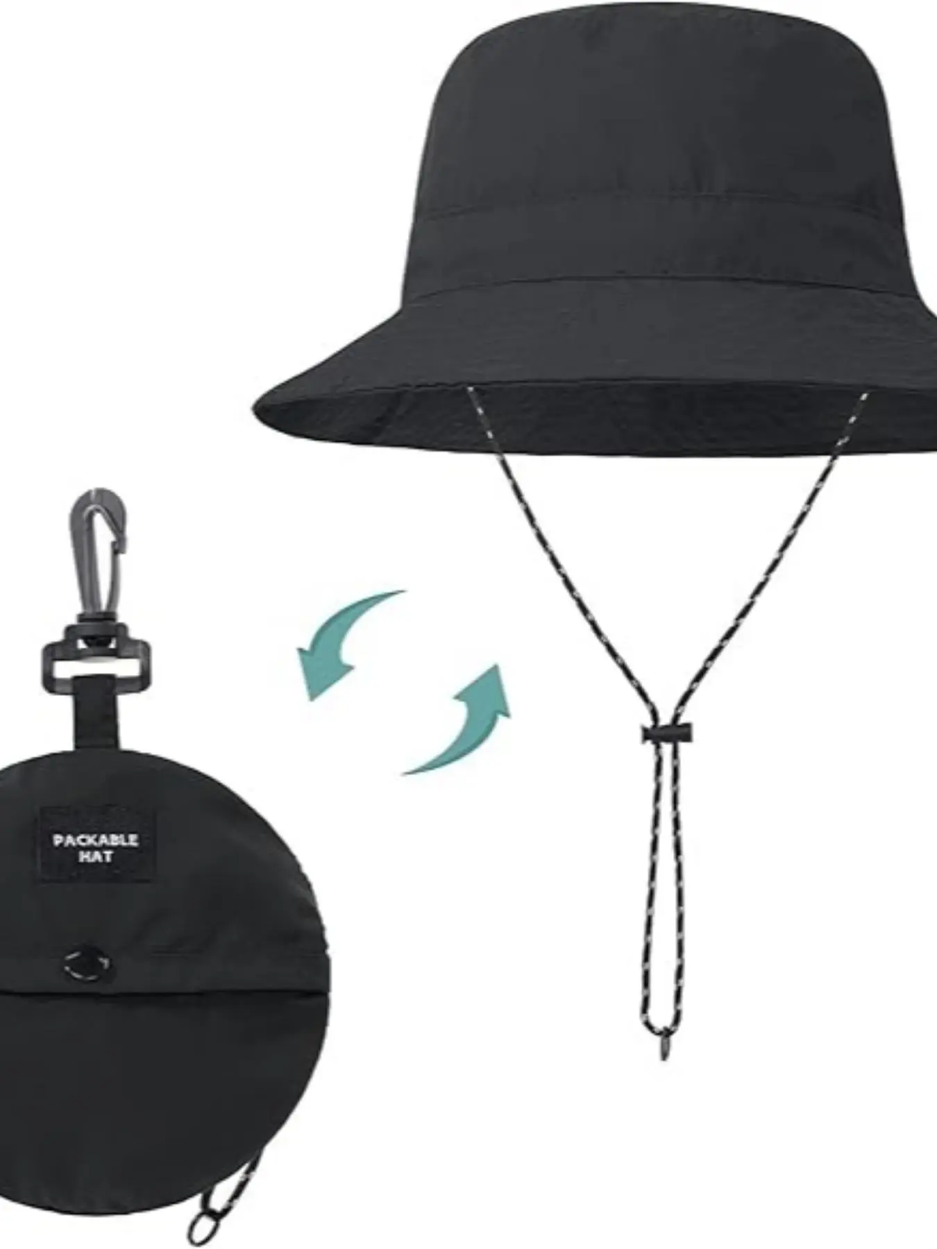 Outdoor Sun Hat with Storage Bag, Summer Waterproof Quick Drying Fisherman Hat, Women's Outdoor Mountaineering & Cycling Sunshade Hat