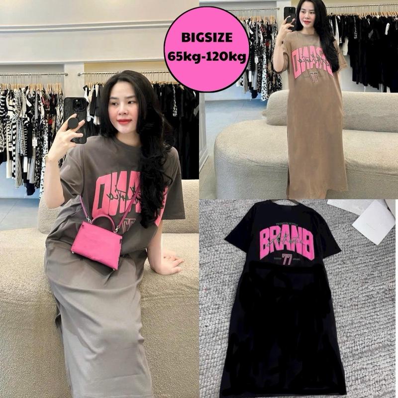 Bigsize 65-120kg Đầm xuông bigsize bầu mặc được 65-110kg . Đầm xuông dài qua gối . Đầm bầu bigsize Thai sản Thai kỳ Thoải mái Thoáng khí Cotton váy suông lụa
