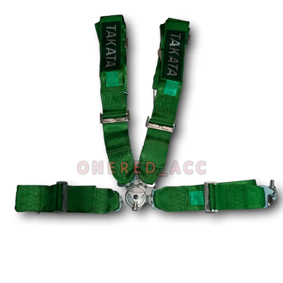 sabuk pengaman racing 4 point / seatbelt takata hijau 4 titik