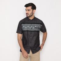 Gambar Dancus Baju Muslim Pria Kemeja Koko Kerah Shanghai Lengan Pendek Warna Hitam OLRM249 - M dari Dancus Kota Administrasi Jakarta Barat 1 Tokopedia