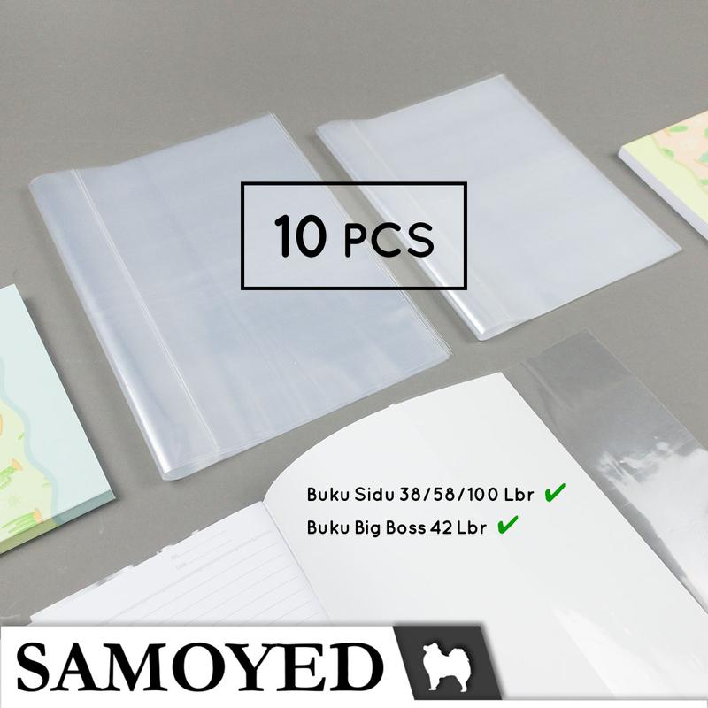 Product Introduction of Sampul Buku Tulis Plastik Transparan / Bening / Plastic Transparent / Clear Slip On Book Covers Samoyed BKCV-PS Uk. Sidu / Quarto / Kuarto / Kwarto / Big Boss / Boxy 0