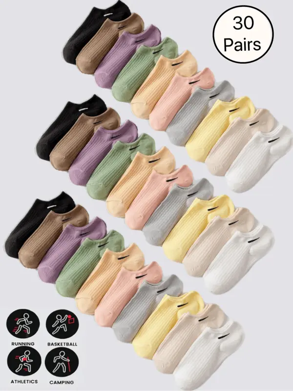 Women's Striped Print  Ankle Socks, Casual Comfy Breathable Socks for Daily Wear, Multipack Knit Socks for All Seasons 2
