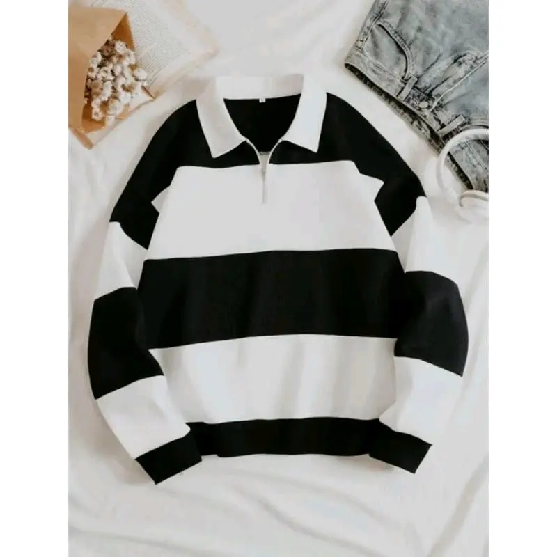 SWEATER CREWNECK RUGBY KERAH SLETING KOMBINASI NY BROOKLYN ATASAN PRIA WANITA