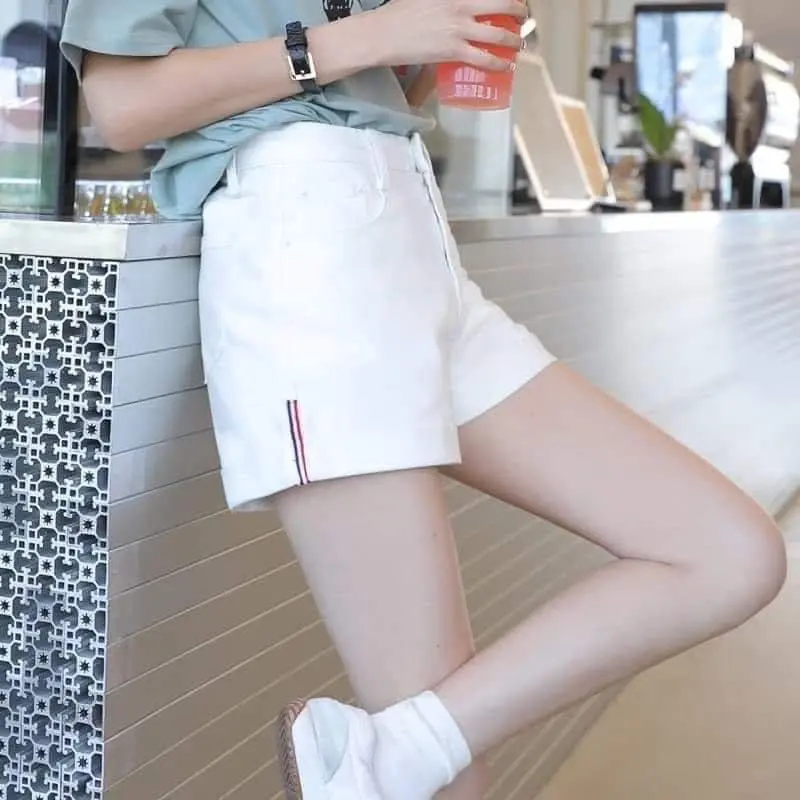 Quần sooc kaki nữ co giản có phối viền 2 bên Quần Lửng