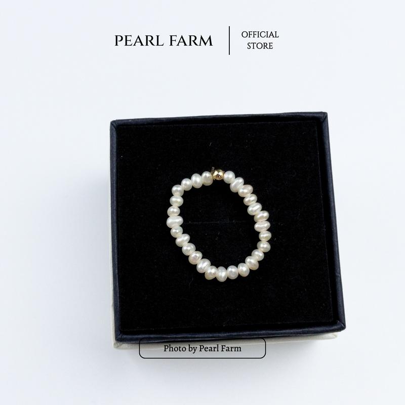Nhẫn Ngọc Trai Nhí Co Giãn Thời Trang Phối Bi Vàng Cá Tính Pearl Farm 7