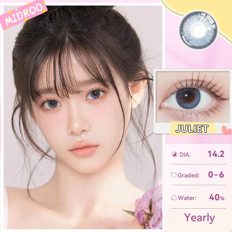 [Mua 1 Tặng 4] Midroo Lens 0-6 Độ Snowball Kính áp Tròng 14.2 Lens Cận Mắt 1 Năm kèm bộ trang điểm 2